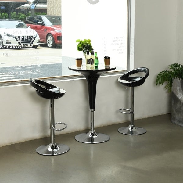 Ergonomic Streamlined Stools Set of 2 ABS Counter Height Bar Chairs