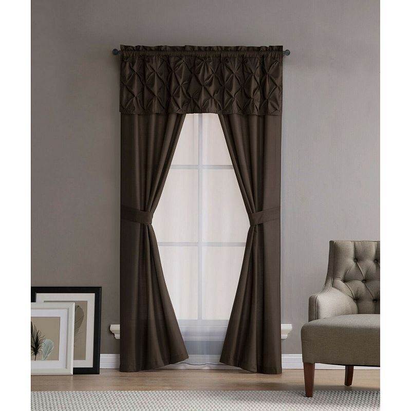 Kate Aurora Complete 5 Pc. Ruffled Window in a Bag Curtain Set