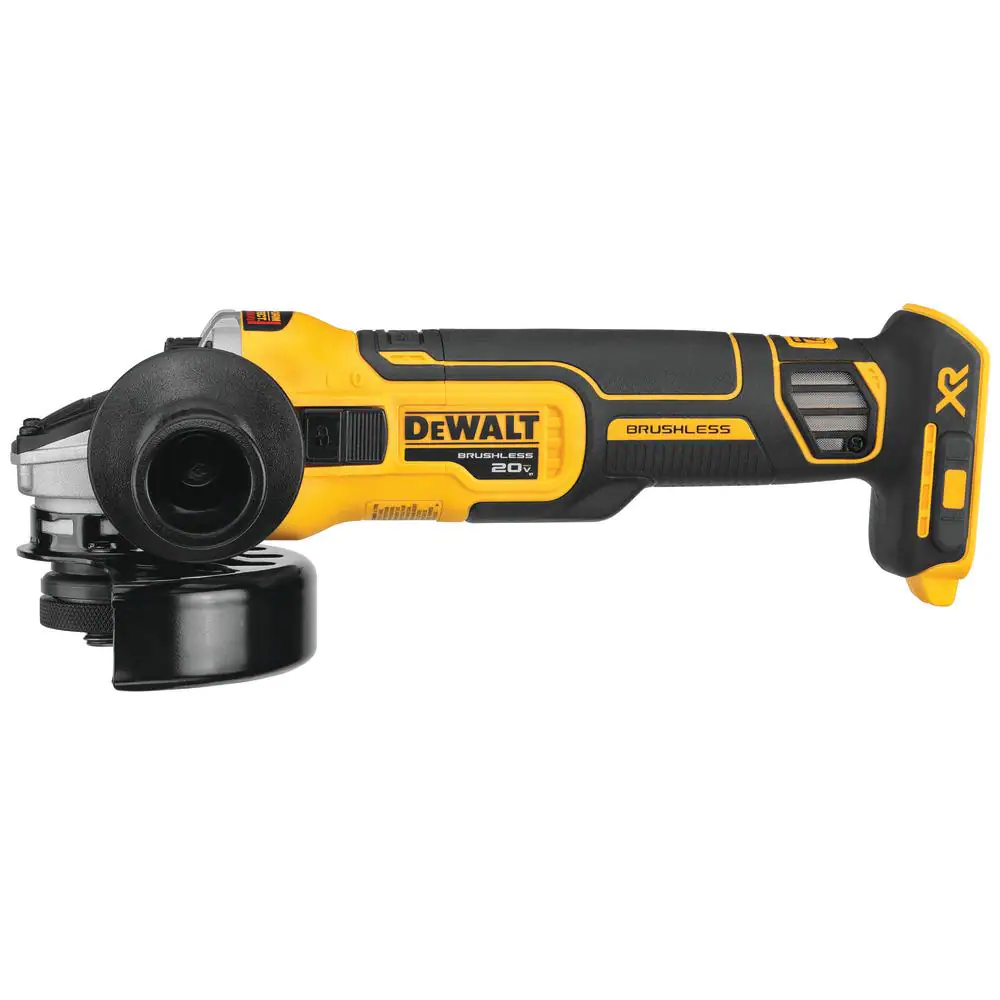 DEWALT DCG405B 20-Volt MAX XR Cordless Brushless 4-1/2 in. Slide Switch Small Angle Grinder with Kickback Brake (Tool-Only)