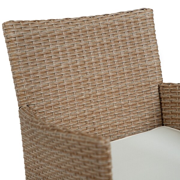 Zaara Compact Contemporary Wicker 3Piece Outdoor Wicker Conversation Set by MandL Co