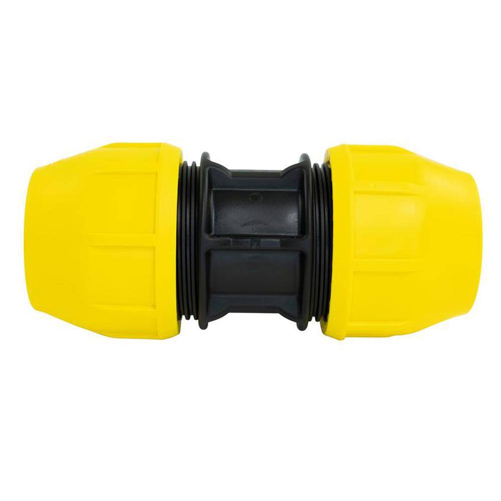 HOME-FLEX 1-14 in. IPS DR 11 Underground Yellow Poly Gas Pipe Coupler 18-429-012