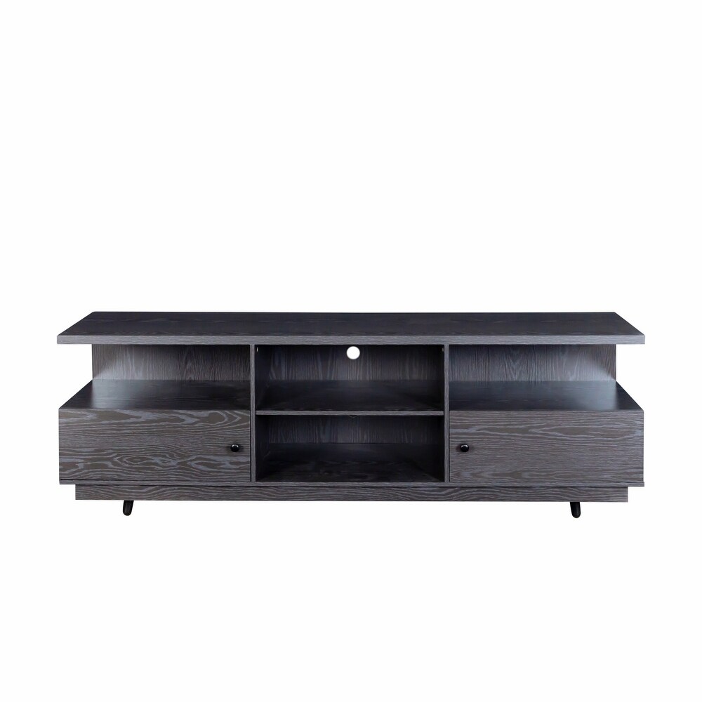 TV Stand Entertainment Centers Console Table with 2 Doors and 4 Open Shelves