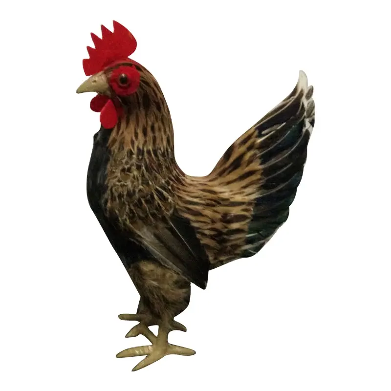 Ornament Model Chicken Poultry Animal Crafts Props Feather Supermarket Custom Simulation Animal Rooster