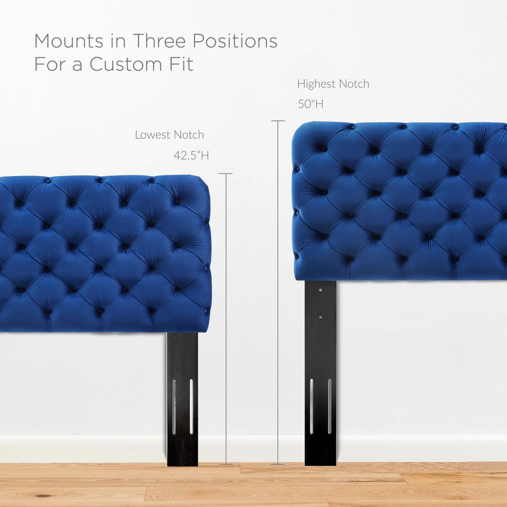 Modway Lizzy Tufted Twin Performance Velvet headboard   Contemporary   Headboards   by Uber Bazaar  Houzz