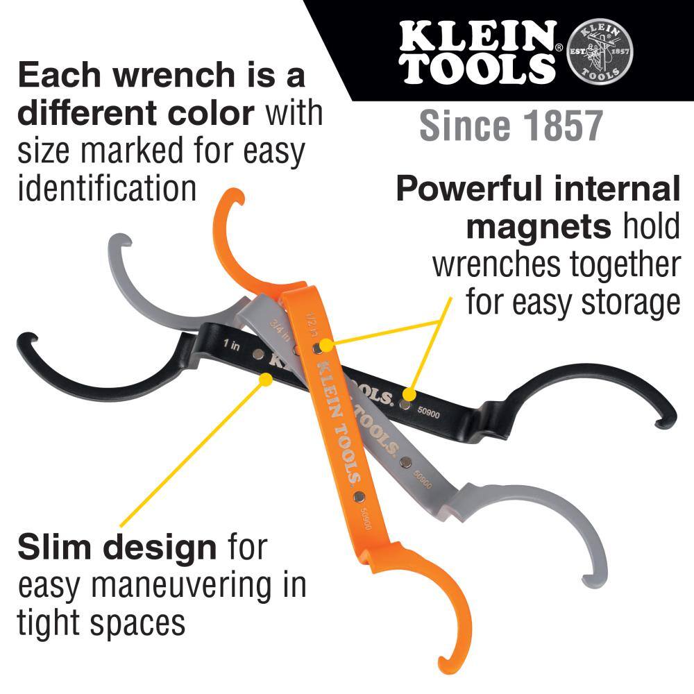 Klein Tools Offset Locknut Wrench Tool Set 3-Piece 50900R