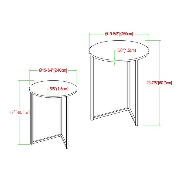 Middlebrook V-leg Nesting Side Table Set