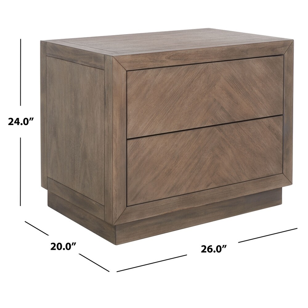 SAFAVIEH Couture Steve 2 Drawer Wood Nightstand