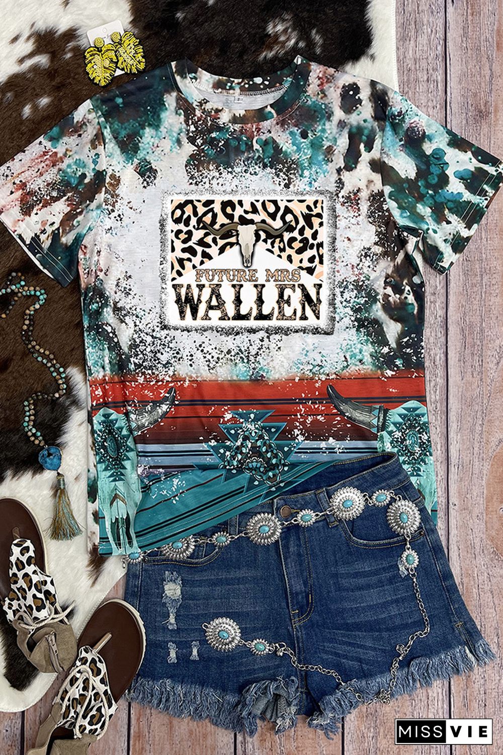 Retro Wallen Bull Skull Graphic Tee