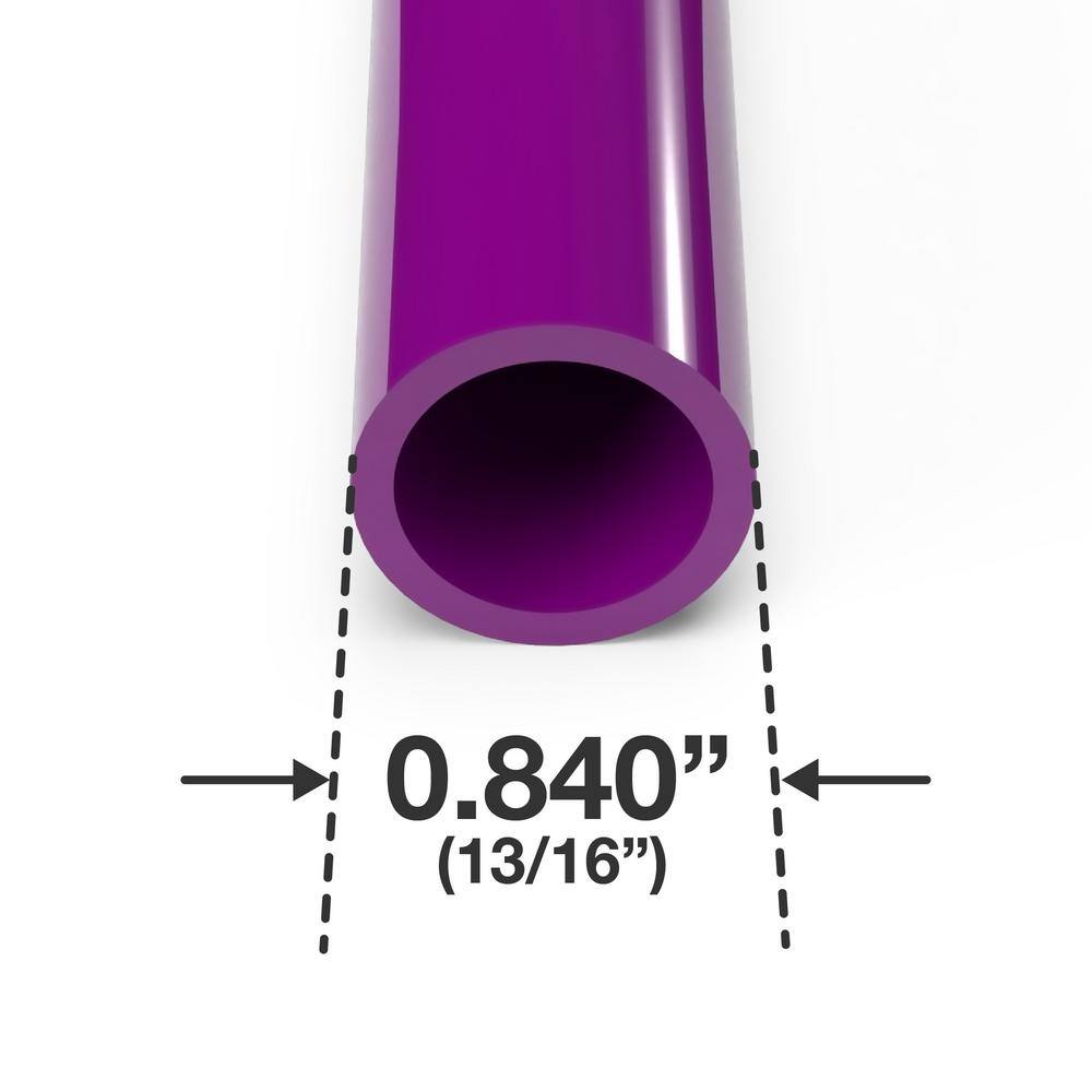 Formufit 12 in. x 5 ft. Furniture Grade Schedule 40 PVC Pipe in Purple (2-Pack) P012FGP-PU-5x2