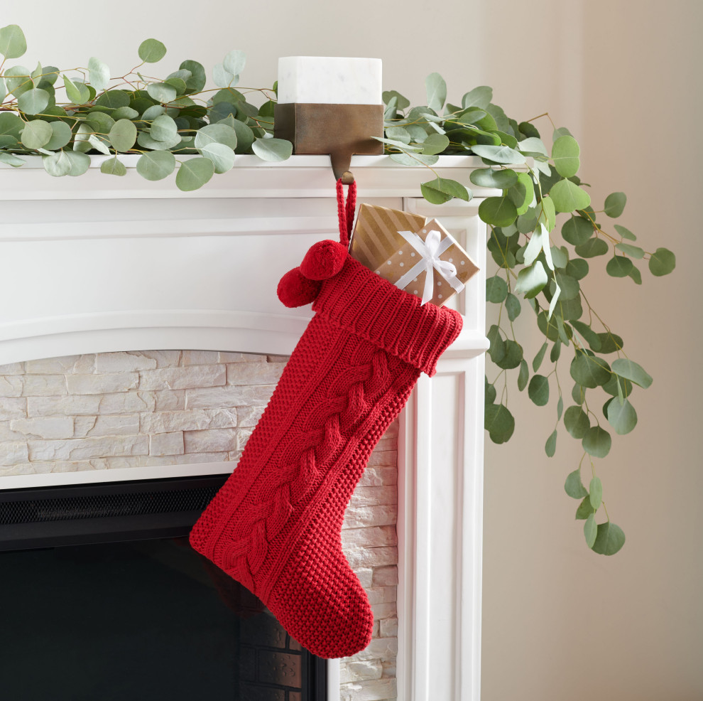 Nutmeg Stockings  2 Piece Set  11 quotx19 quot  Christmas Stockings And Holders   by Safavieh  Houzz