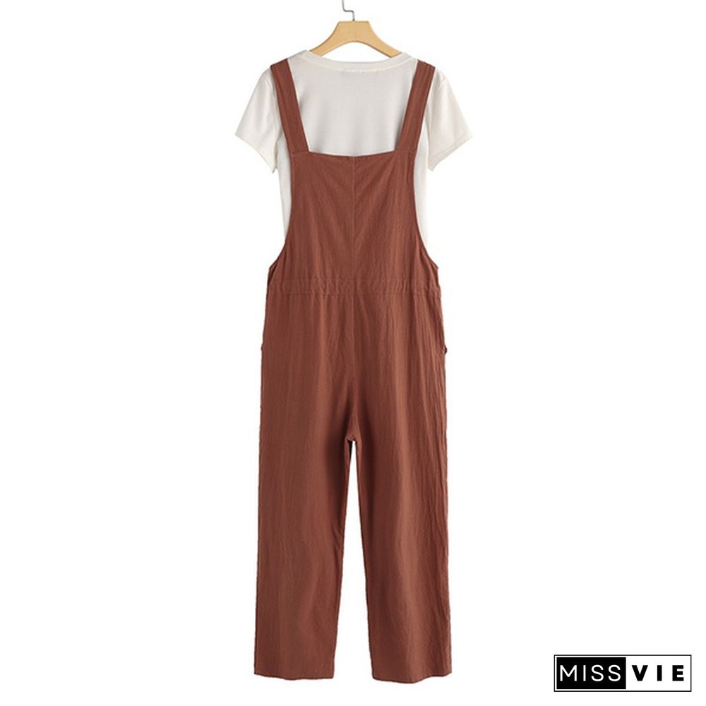 Women Casual Bib Pants Jumpsuit Playsuit Romper Dungarees Overalls