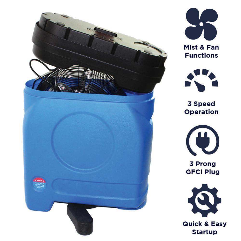 Maxx Air Mid Pressure 14 in. Misting Fan with Cooler Case CDMP1420BLU