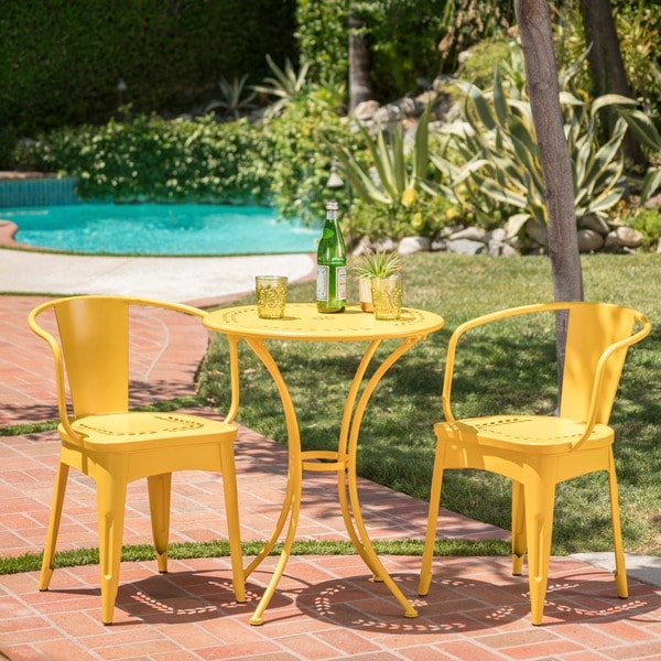 Lourdes Outdoor 3piece Cast Bistro Set by Christopher Knight Home