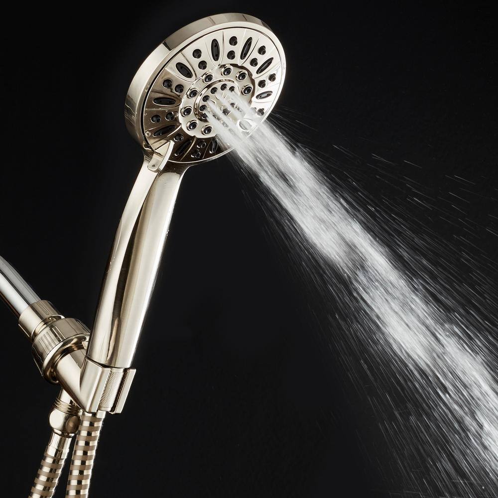 AquaDance 6-Spray 4 in. Single Wall Mount Body spray Handheld Shower Head in Brushed Nickel 9716