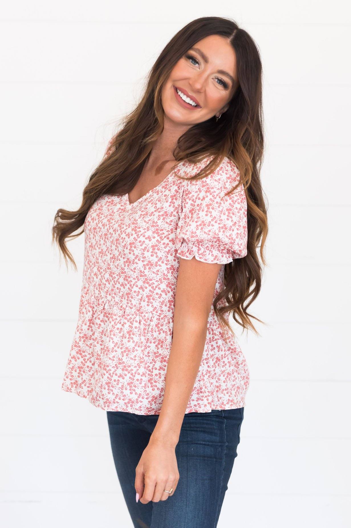 Floral Fusion Modest Blouse