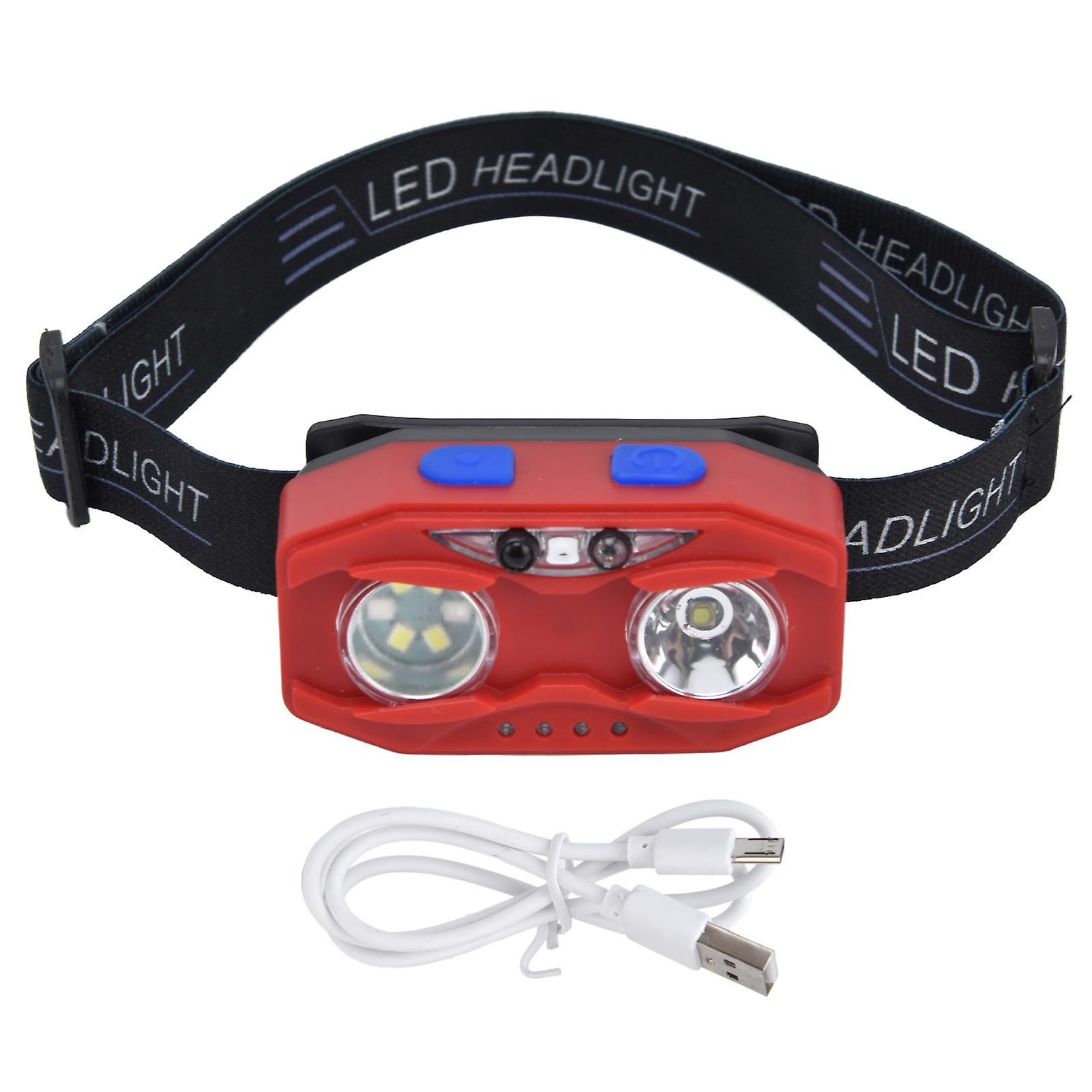 Headlights Waterproof Smart Hand Wave Induction Outdoor Hunting Red Led Strong Light Headlight