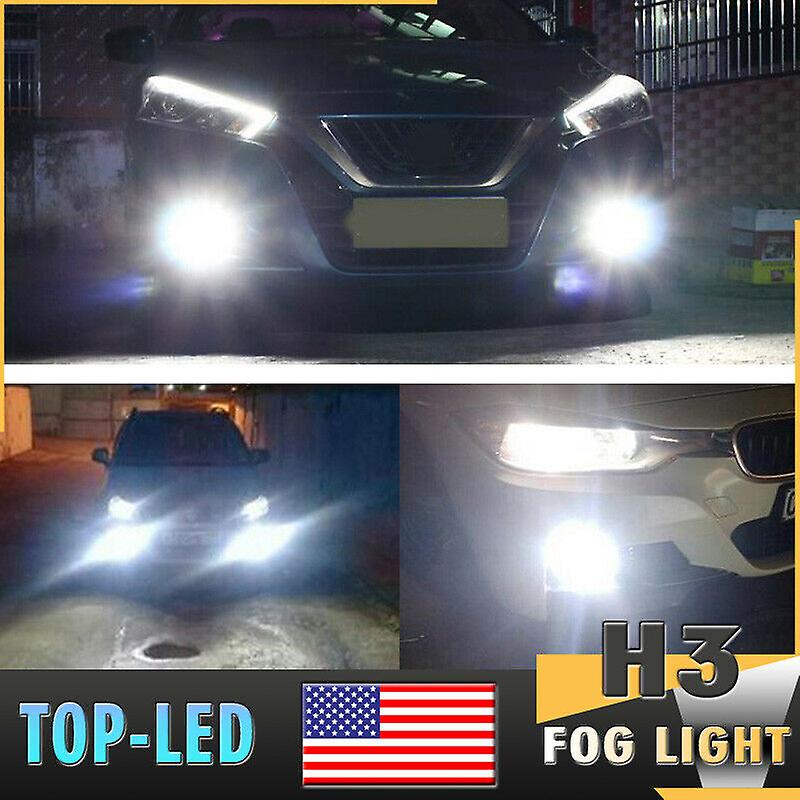 H3 3030 20 Led 100w 10000lm Fog Driving Lights Drl Headlight Kit Bulbs 6000k Usa