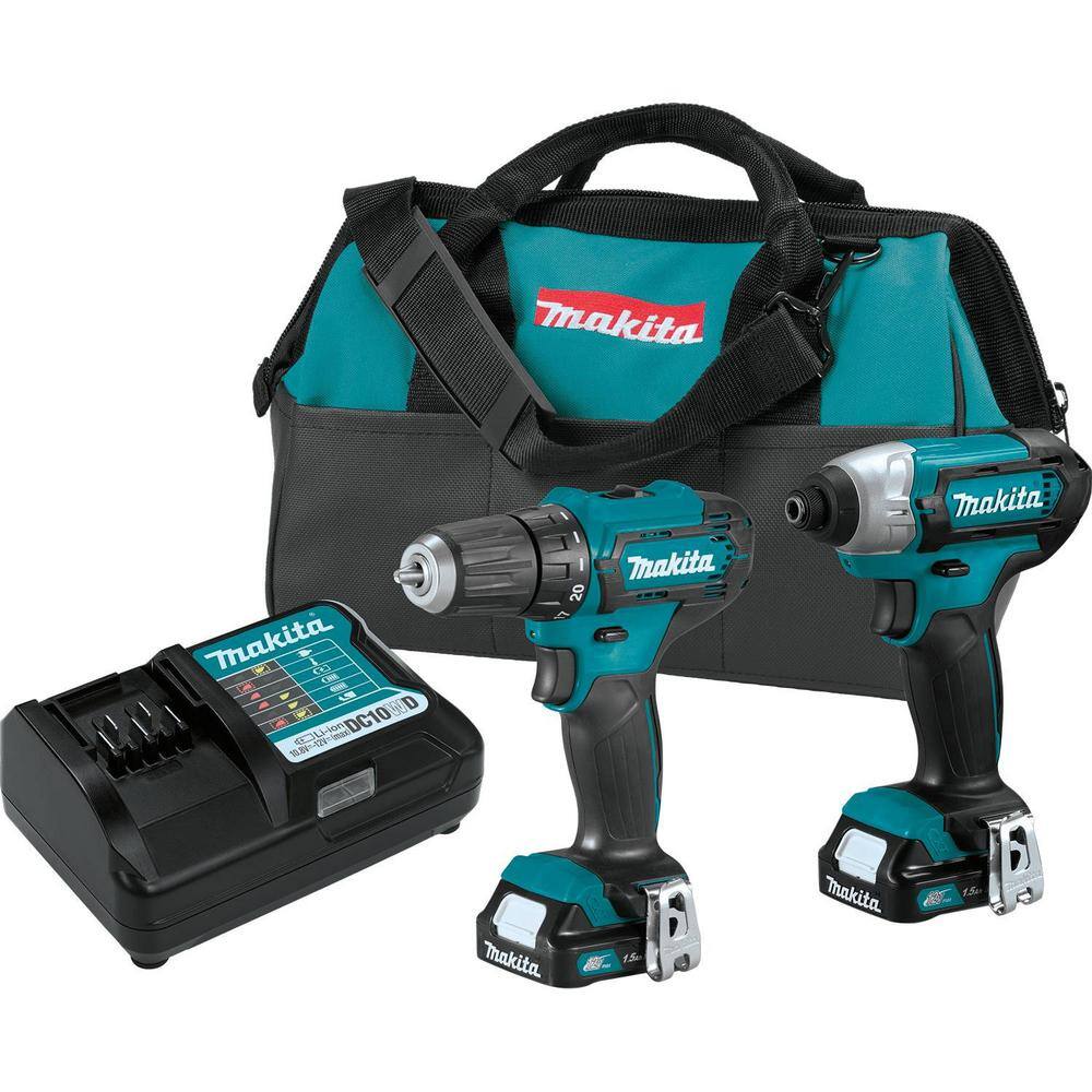 Makita 12V max CXT 1.5 Ah Lithium-Ion Cordless Drill Driver and Impact Driver Combo Kit (2-Piece) CT232