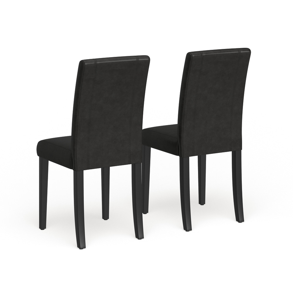 Roundhill Furniture Urban Style Solid Wood Leatherette Small Padded Parson Chairs (Set of 2)