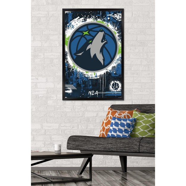 Trends International Nba Minnesota Timberwolves Maximalist Logo 23 Framed Wall Poster Prints