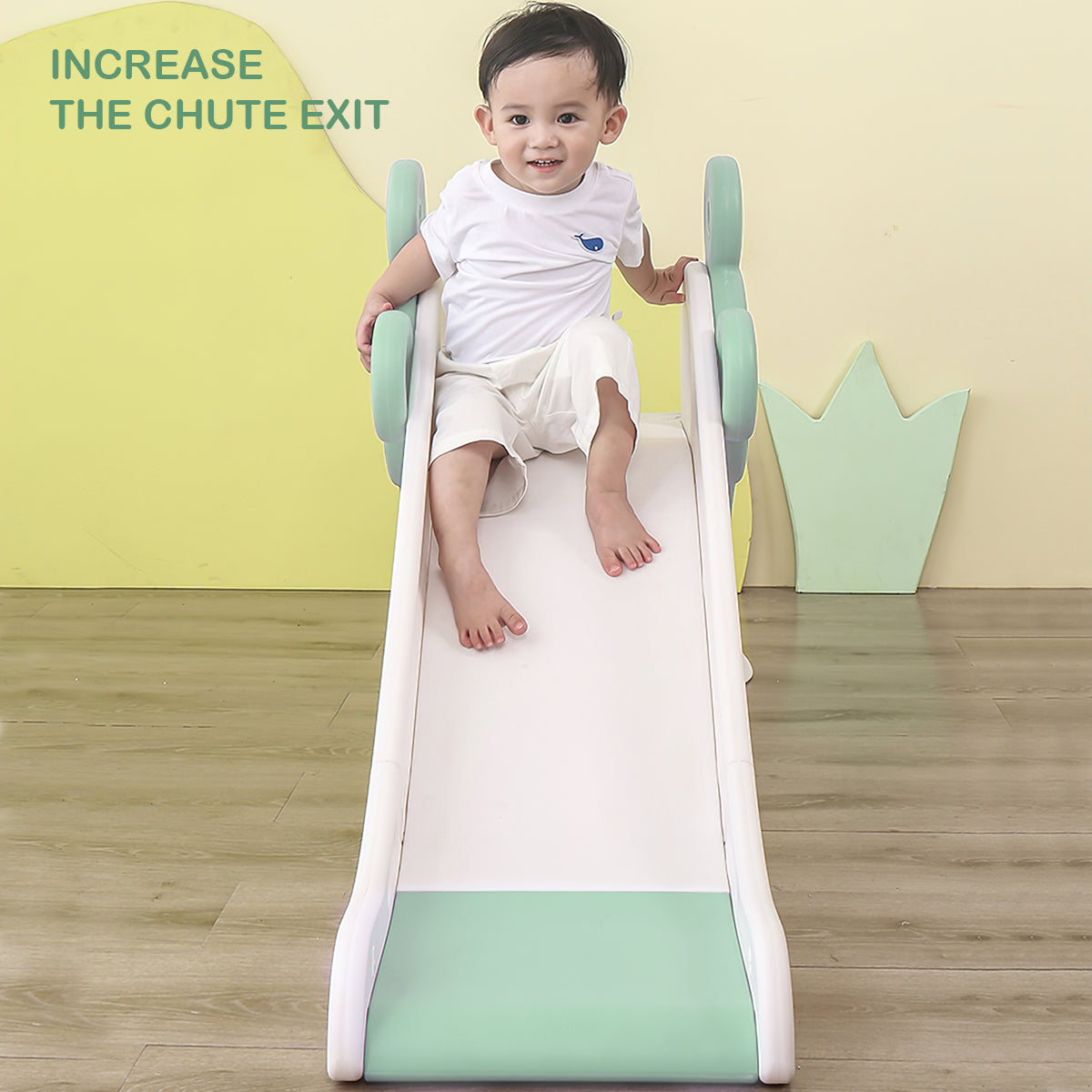 Children's Folding Slides with Stairs， Outdoor Small Children's Slide Toys Multifunctional Toys，Green/  Toddler Folding Slide Plastic Kids Slide for Toddlers Age 1-3 Indoor Slide Children Climber Toy