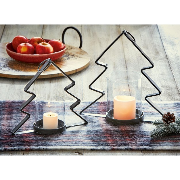 Tagltd Tree Hurricane Large Tealight Holder Christmas Xmas Holiday Home Decor