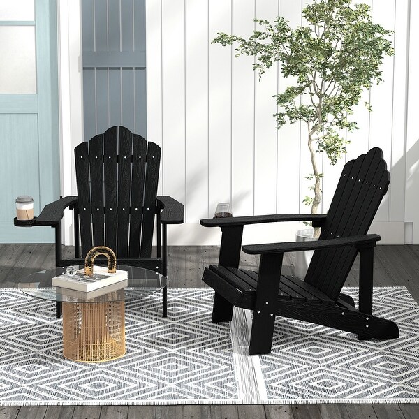 Gymax Patio HIPS Outdoor Weather Resistant Slatted Chair Adirondack