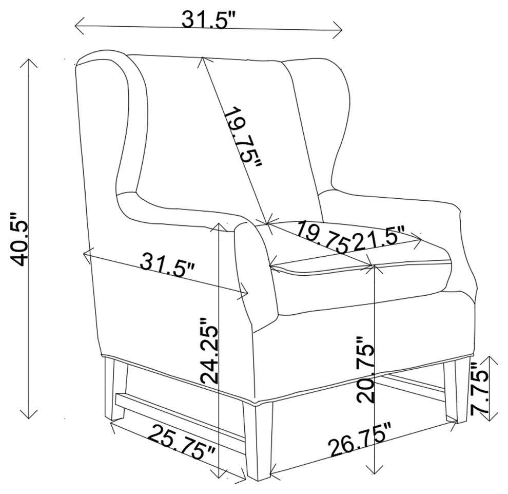 Fleur Wing Back Accent Chair Cream   Modern   Armchairs And Accent Chairs   by Modon  Houzz