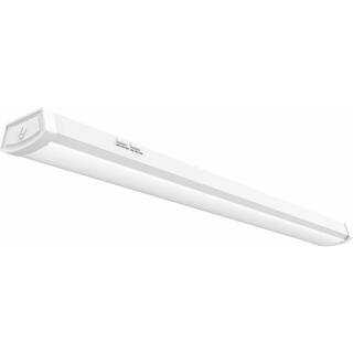 Lithonia Lighting 4 ft. 200030004000 Lumens Integrated LED White Low Profile Wraparound Light Fixture 3000K4000K5000K FMLWL 48 ALO4 8SWW2