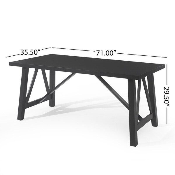 Wiers Wood Dining Table， Black