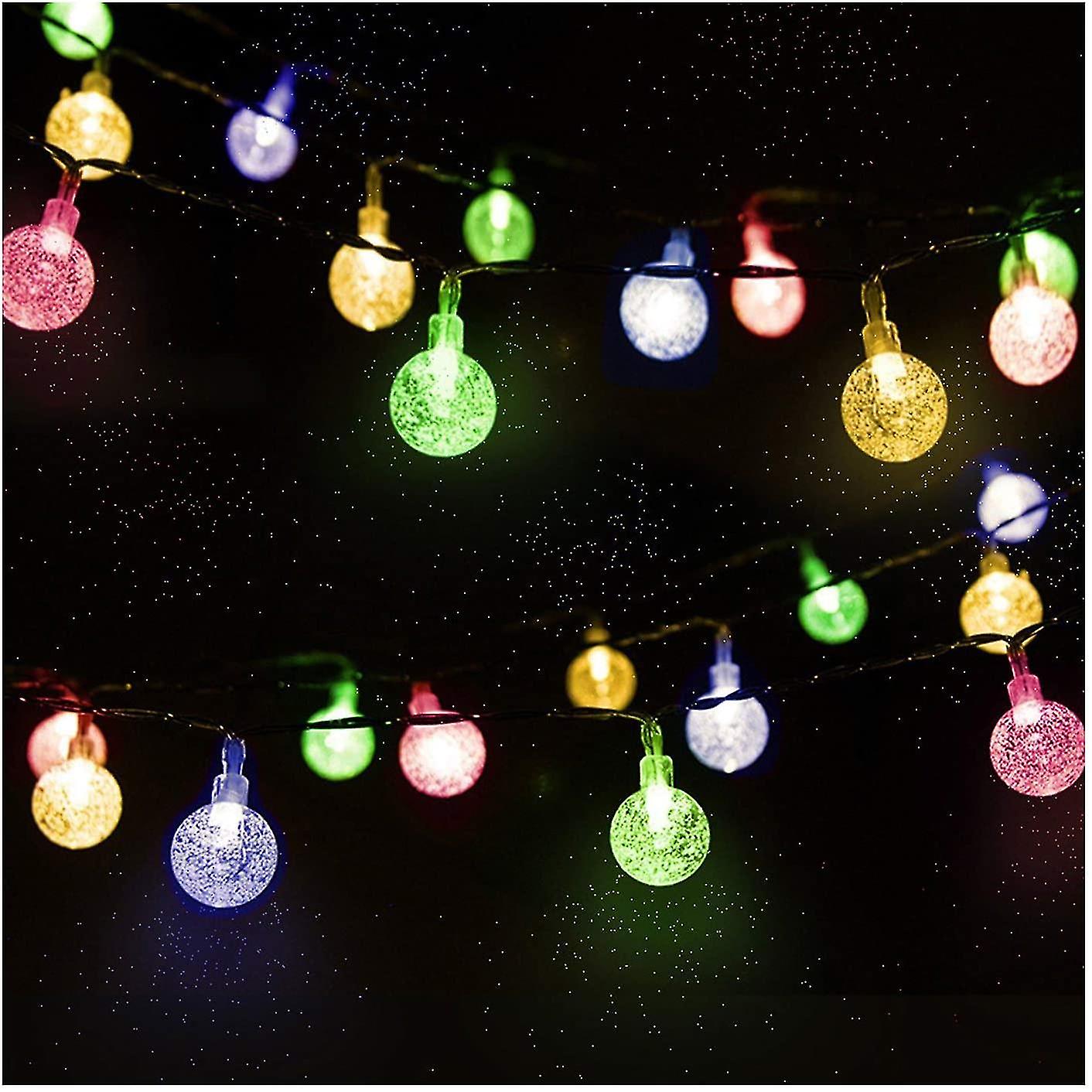 Outdoor Solar Garland， 4.5m 30 Led Crystal Ball Fairy Lights With 2 Lighting Modes Light Decoration For Christmas， Tree， Garden， Terrace， Balcony， Mul