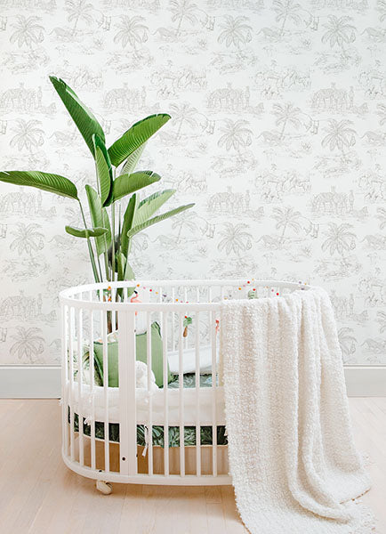 Boheme Platinum Animals Wallpaper from the Fable Collection