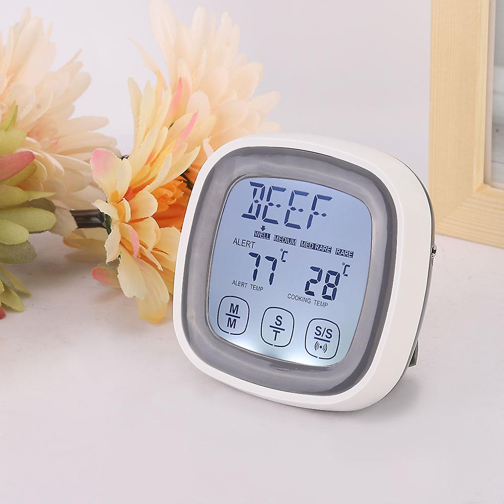 Touch Screen Kitchen Cooking Digital Food Meat Thermometer Timer Tool With Probe