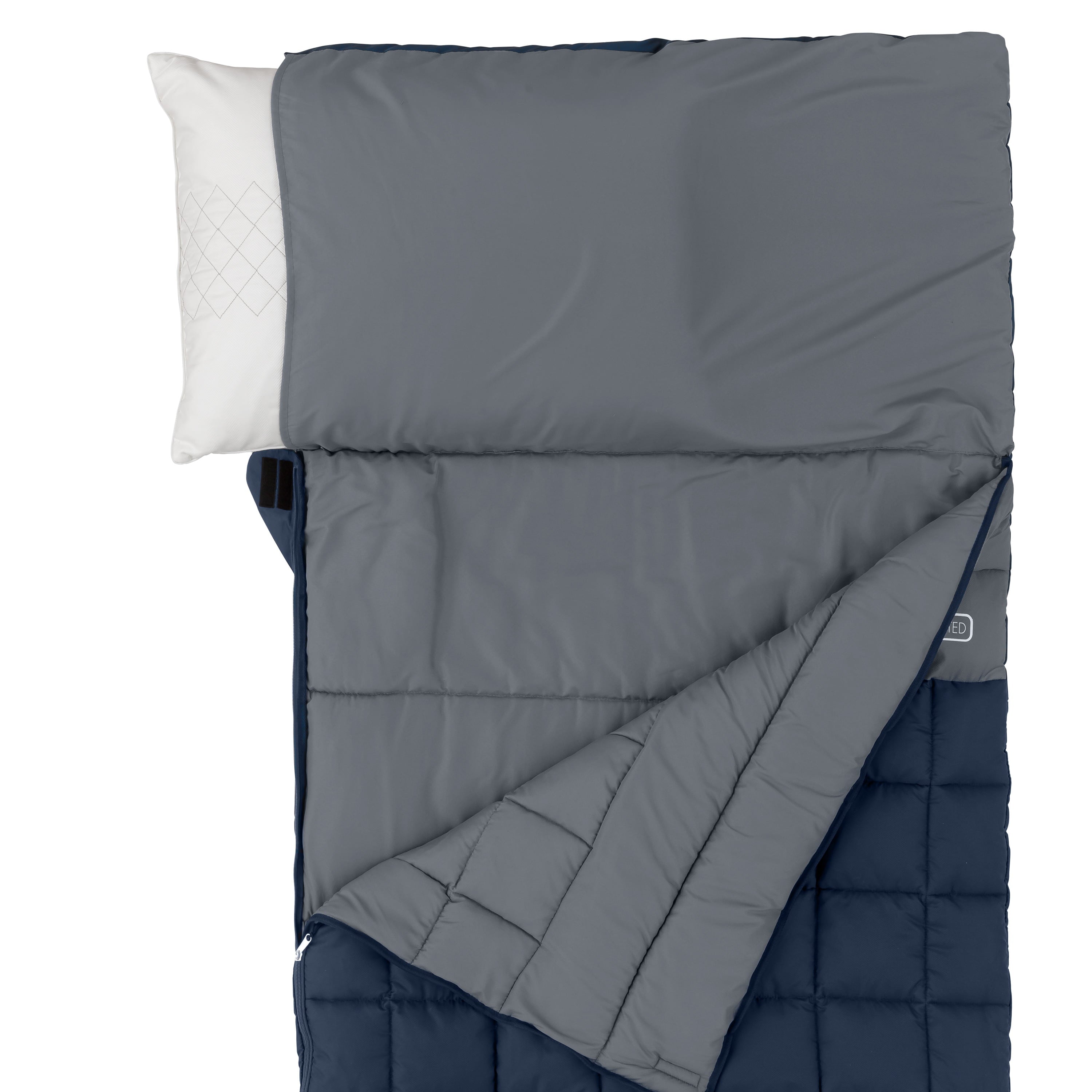 Ozark Trail 40F Weighted Sleeping Bag – Navy & Gray (95 in. x 34 in.)