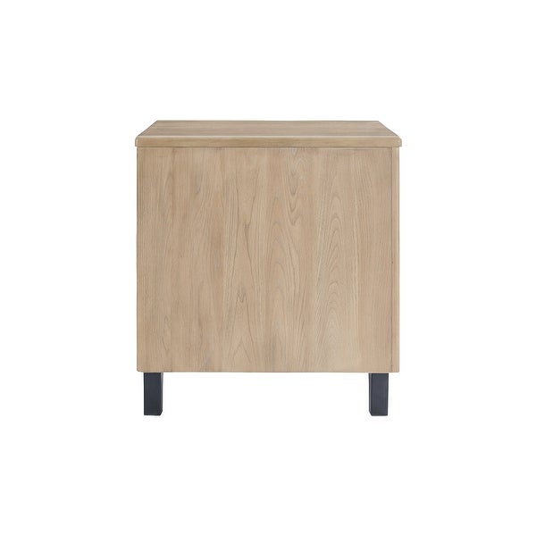 Signature Design by Ashley Freslowe Light Brown/Black Rectangular End Table with Dual USB Charging Port