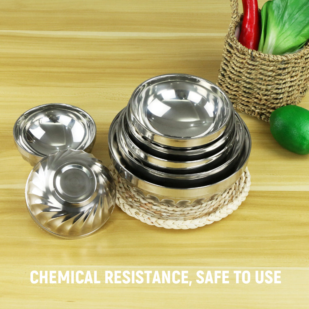 Htovila Stainless Steel Bowl -Scald Double-Walled Thermal Insulation Bowl Soup Bowl Cereal Children Bowls -Breakage