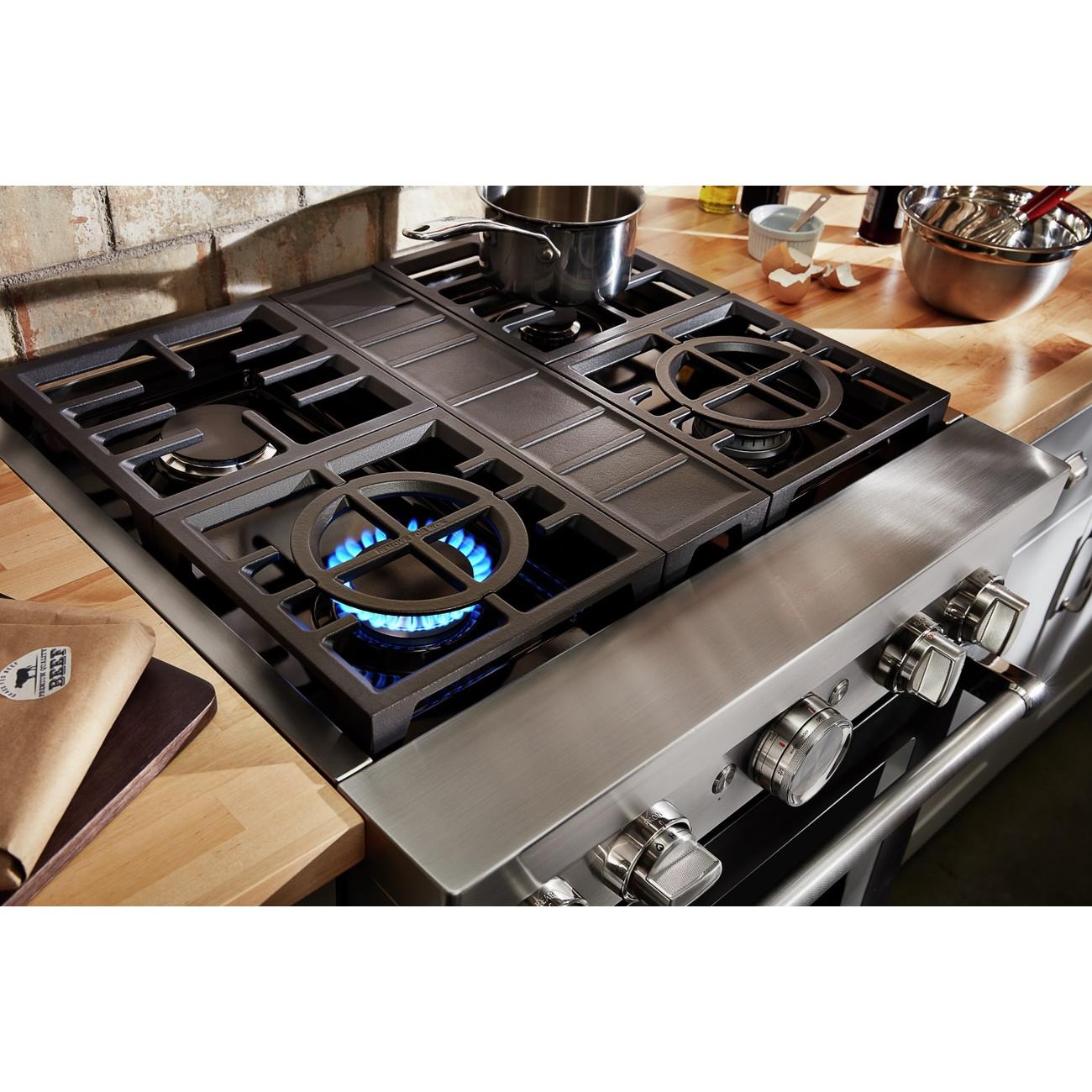 KitchenAid 30-inch Freestanding Dual Fuel Range with Even-Heat�True Convection KFDC500JSS