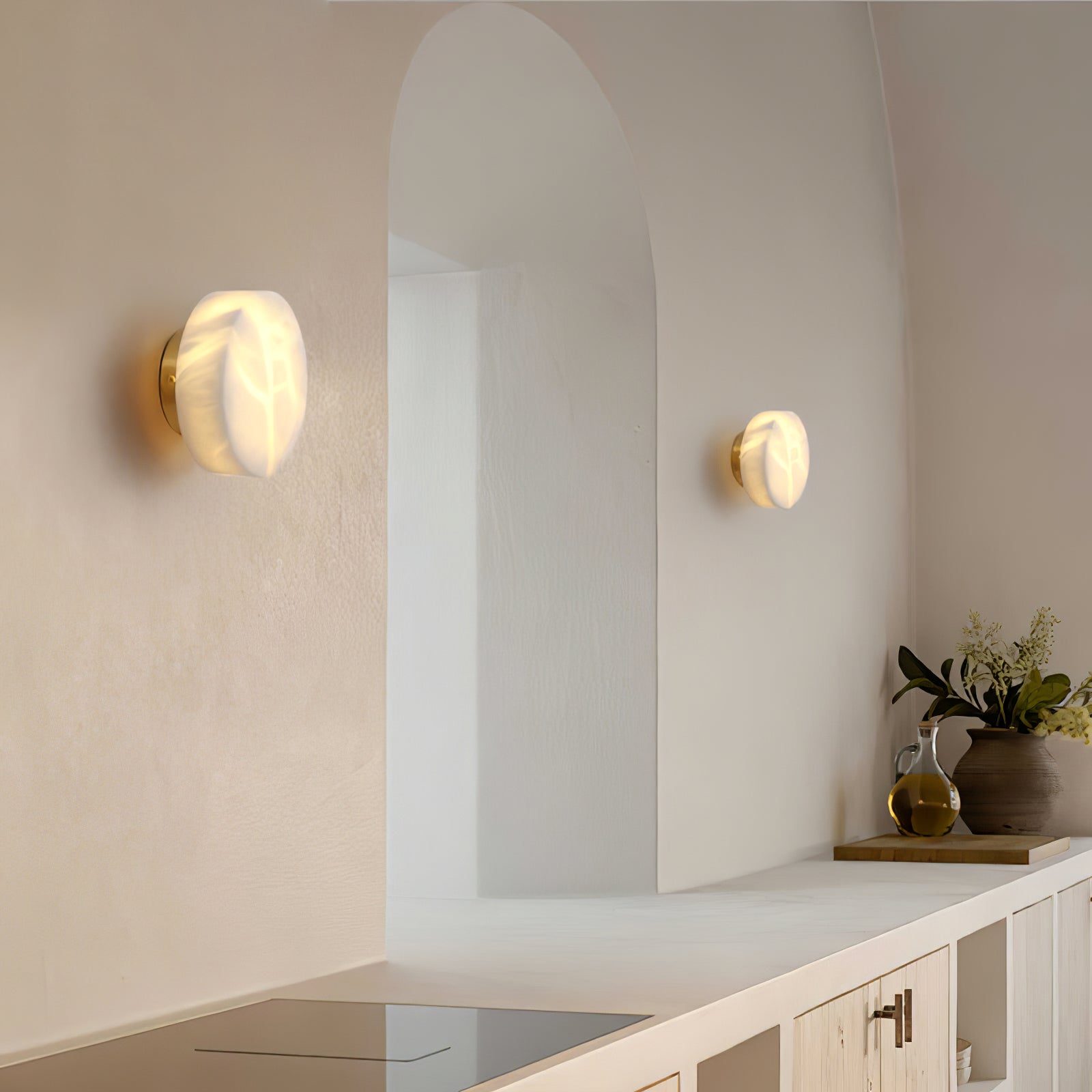 Cylindrical Alabaster Wall Light