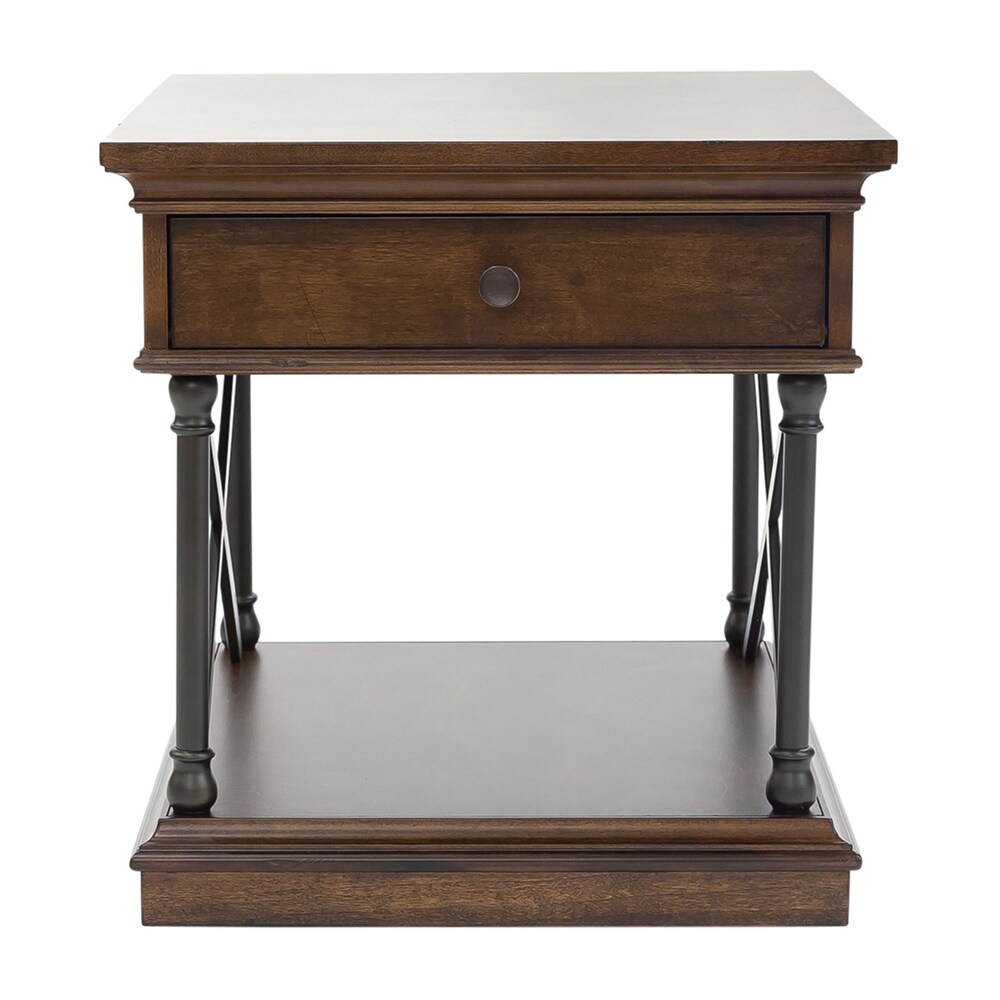 Tribeca Cordovian Brown Drawer End Table