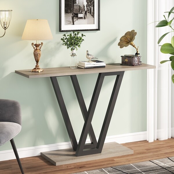 Console Sofa Table， Industrial Entryway Table for Hallway