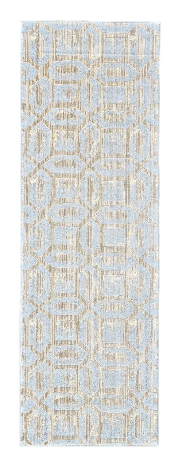 Carini Blue and Taupe Rug by BD Fine