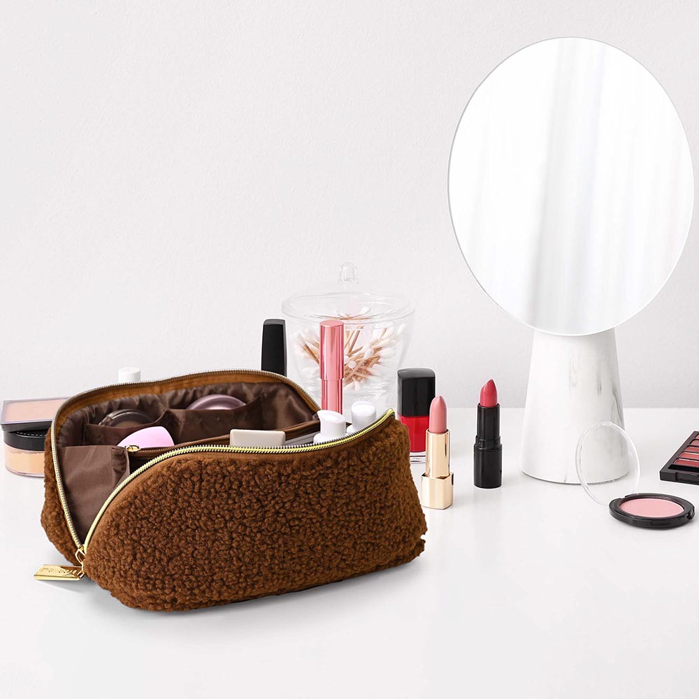 Yescom Travel Makeup Bag with Compartments Zipper