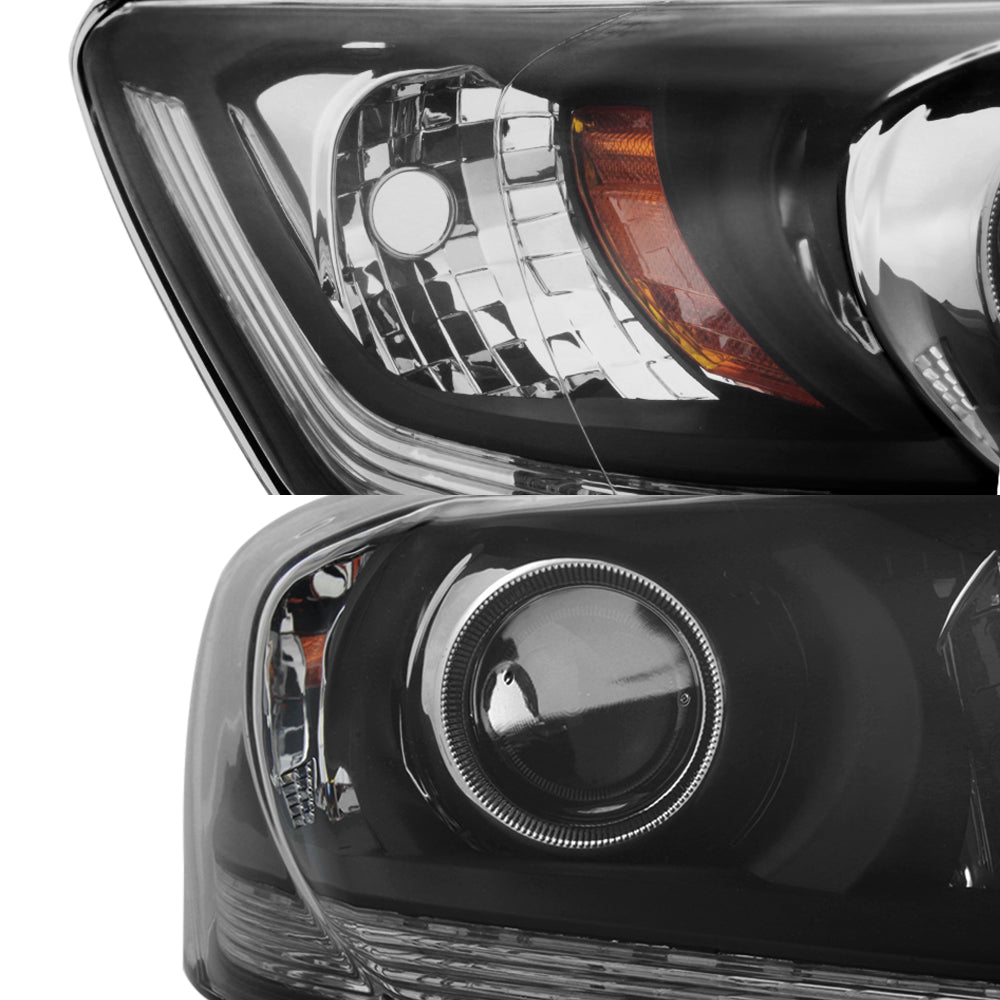 Fits 2013 2014 2015 Honda Accord 4-Door Sedan Halogen Models Headlights - Black