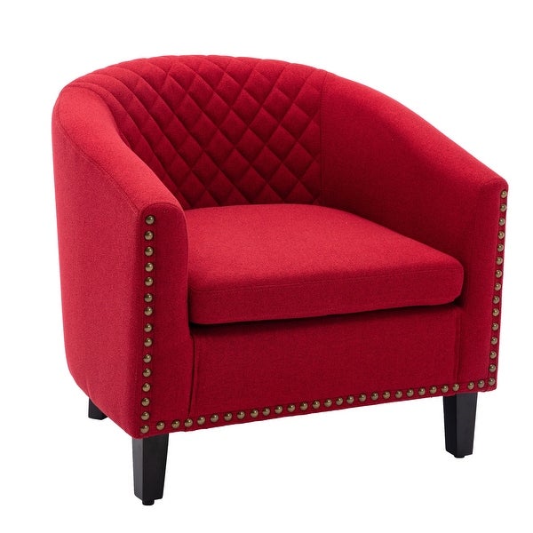 Accent Barrel Chair Living Room Chair with Nailheads