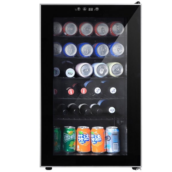 24 Bottle Wine Cooler， Freestanding Constant temperature Wine Refrigerator for Home Bar， Small Kitchen， Apartment， RV