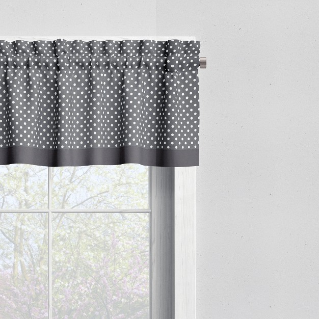 Bacati Pin Dots Gray Window Valance