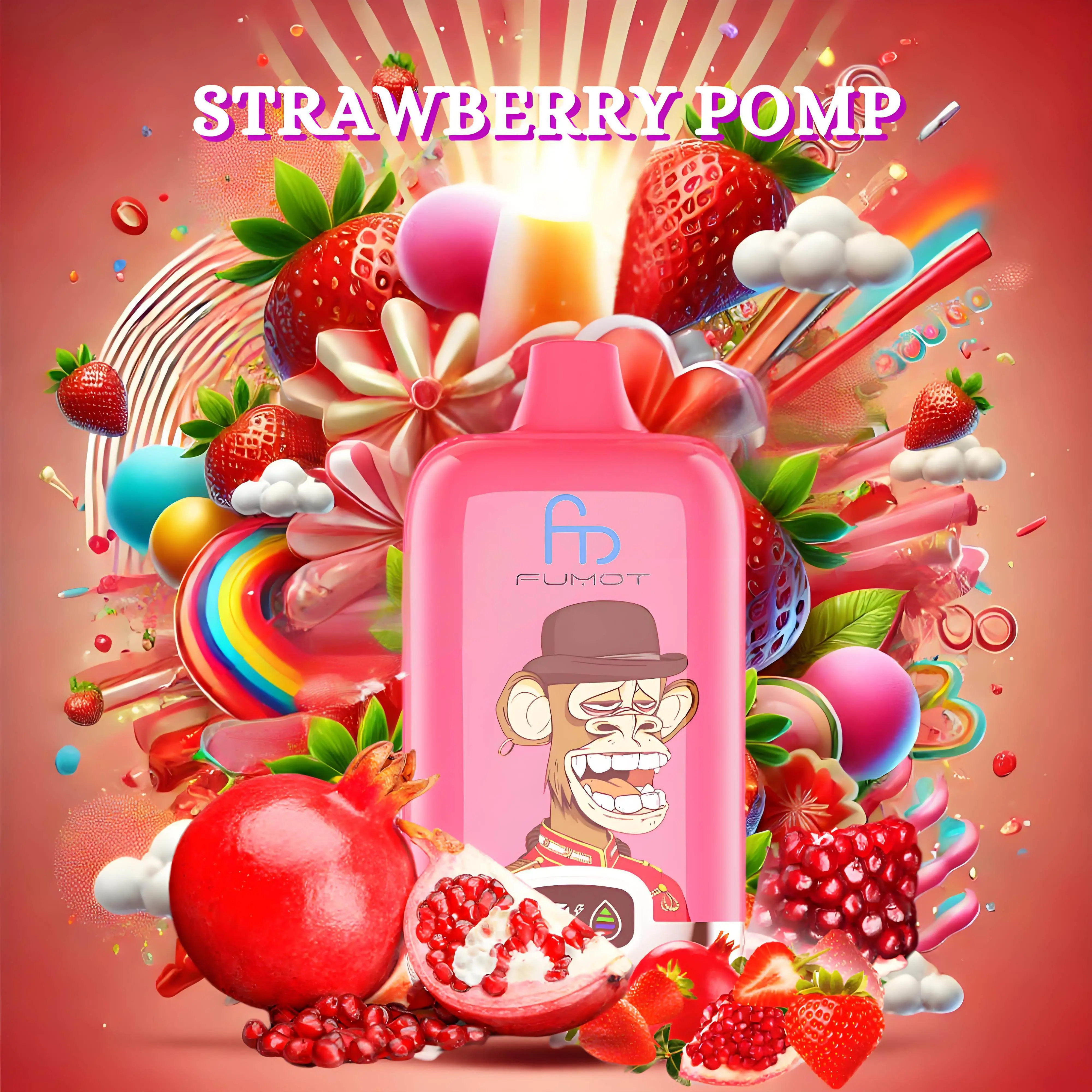 Fumot Tornado Digital Box 12000 Puffs - Strawberry Pomp