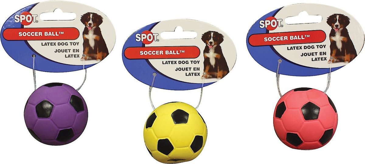 Ethical Pet Latex Soccer Ball Squeaky Dog Chew Toy， Color Varies