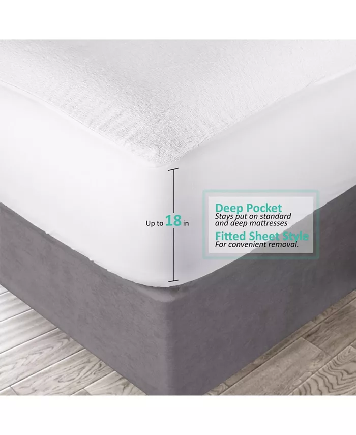 Nestl Deep Pocket Cotton Terry Twin XL Hypoallergenic Waterproof Mattress Protector