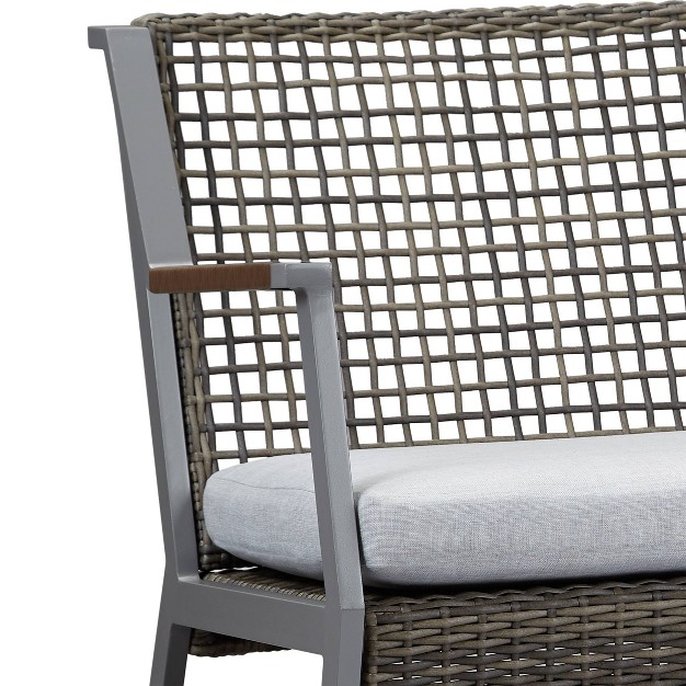 Calvin Two Seat Rocker Gray Real Flame